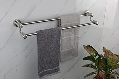 TocTen Double Bath Towel Bar Heavy Duty Stainless Steel Towel Holder