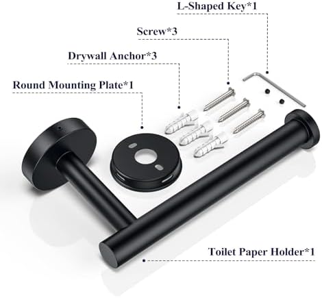 Sturdy Matte Black Toilet Paper Holder