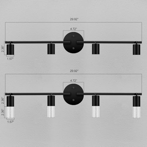 4-Light Energy Efficient LED Track Lighting for Ceiling
