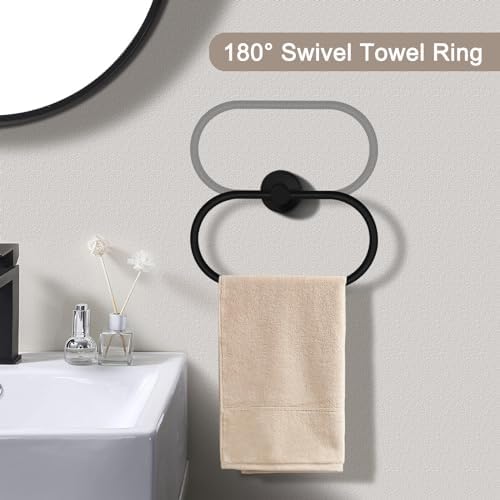 7 PCS Matte Black Stainless Steel Bathroom Hardware Set 1