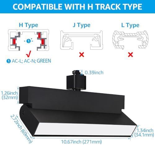 LED Track Lighting Heads Dimmable Black 4-Piece Set
