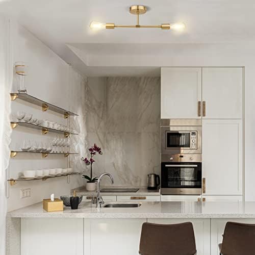 FadimiKoo 2-Light Brushed Brass Wall Sconces for Bathroom