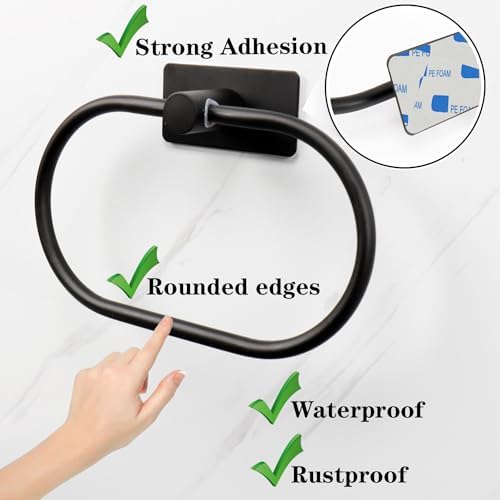 VANLOORY Oval Towel Ring - Rust-Resistant Space-Saving