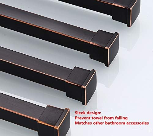 Sturdy Space-Saving Oil Rubbed Bronze Towel Rack