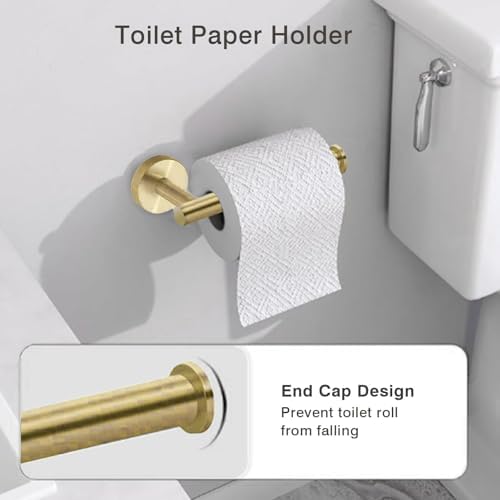 4-Piece Gold-Trimmed Gold-Stamped Bathroom Hardware Accessories Set