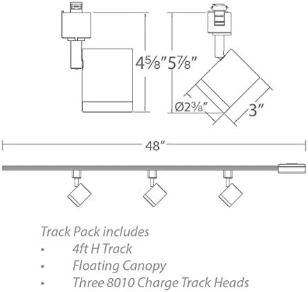 10W Energy-Consuming Track Kit with Floating Canopy and 3000K Lights