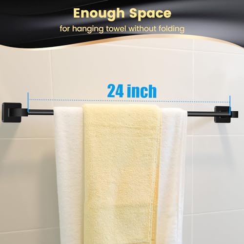 Sturdy Modern 2-Piece Bath Towel Bar for Home