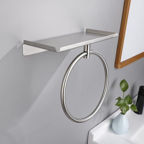 Stainless Steel Bath Towel Holder with Shelf