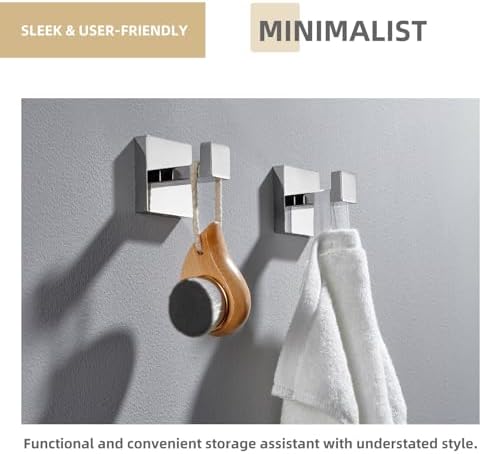 Angle Simple Towel Hooks 2 Pack Stainless Steel
