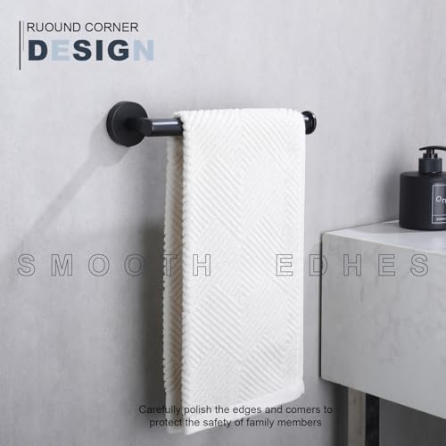 Premium Black Stainless Steel Towel Holder - Durable Bathroom Kitchen Towel Organizer