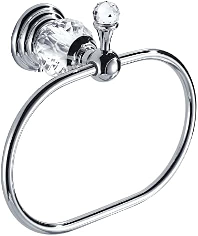 Wolibeer Chrome Towel Ring - Crystal Hand Towel Holder