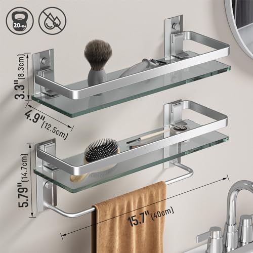 Danpoo Tempered Glass Towel Holder with Guardrails