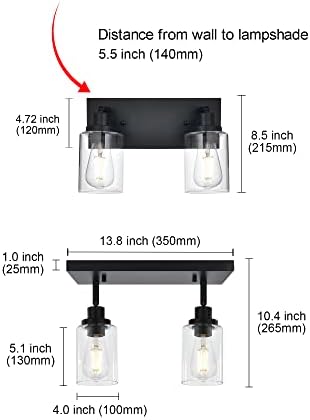 MELUCEE Wall Sconce Light Black Track LightingFixture