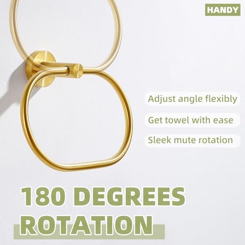 Stainless Steel Swivel Towel Holder with Brushed Gold Durable Bathroom Accessories