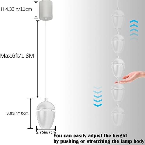 Adjustable 7W Hanging Pendant Light with Telescoping Wire for Modern dec Home