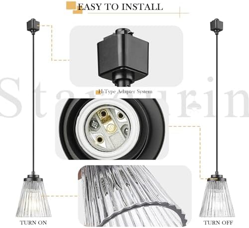 3-Light H-Track Pendant Ceiling Light with Black Finish
