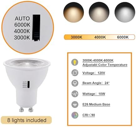 Adjustable LED Track Lighting -Replaceable GU10 Bulbs