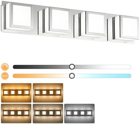 5-CCT Dimmable Chrome Vanity Light for Bathroom