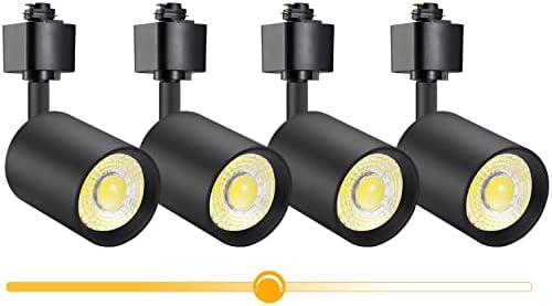 VANoopee 10W Dimmable LED Track Lighting Heads 3000K 800lm Black for Ceilings