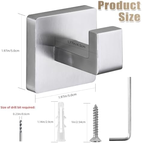 Fenas 4-Piece Braided Nickel Towel Hooks