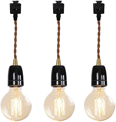 KAYYELAMP Black E26 Ceramic Pendant Light Set of Three