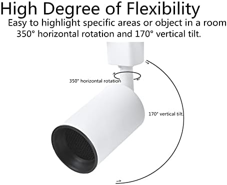 H-Track Lighting Heads - 350 Rotation 90 Vertical Aiming