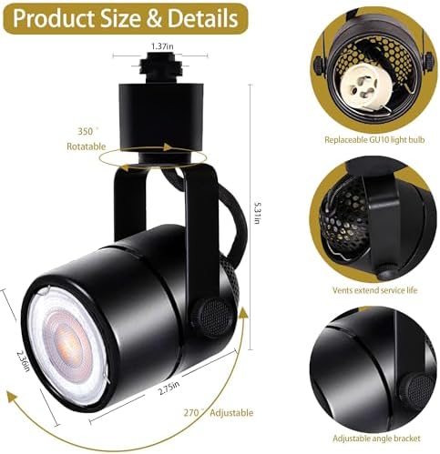 Adjustable LED Track Lighting -Replaceable GU10 Bulbs