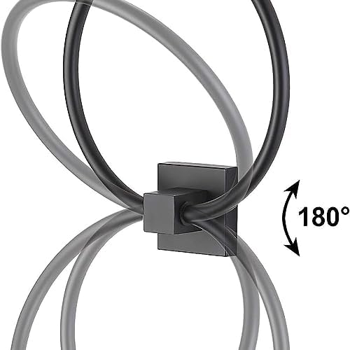 Matte Black Stainless Steel Towel Ring Wall Mount Heavy Duty