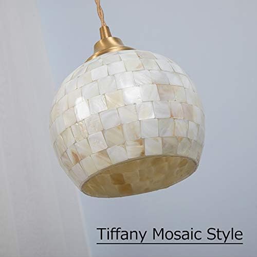 Beautiful Mosaic Shell Pendant 32ft Dimmable Track with Brass Finish