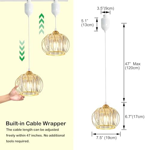 Modern Track Lighting Pendant with Crystal Shade for Curatorial Spaces