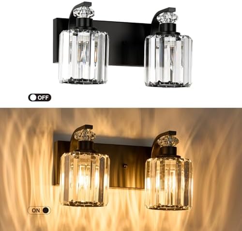 Crystal Vanity Lights with K9 Crystal Shade for Bathroom