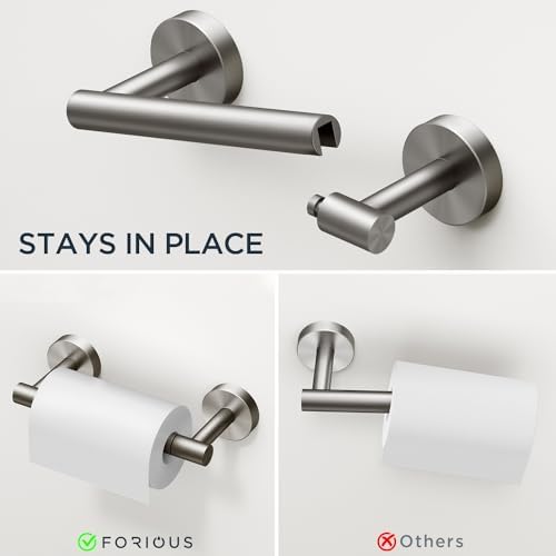FORIOUS 4-Piece Bathroom Set Played with Brushed Nickel