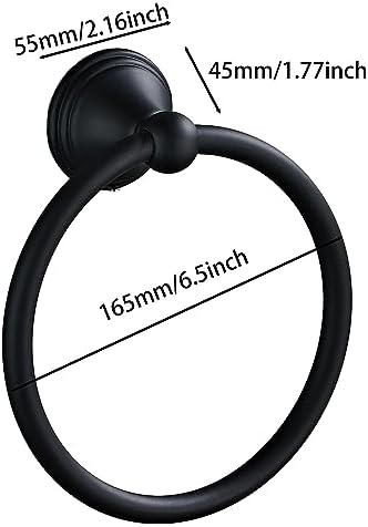 Matte Black Stainless Steel Towel Ring Bathroom Organizer Heavy Duty Storage Solution