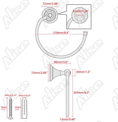 Alise Stainless Steel Towel Ring Matte Black