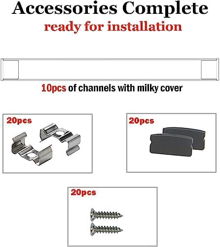 10-Pack LED Black Aluminum Channel for 16mm Strips