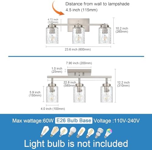 3-Light Track Ceiling Lighting with Hammered Shade