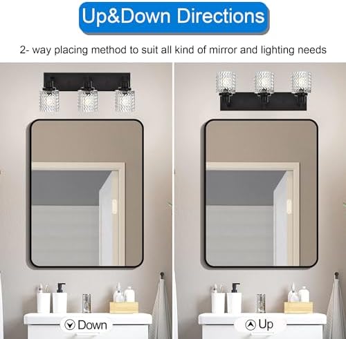 MELUCEE 3-Light Bathroom Vanity Light