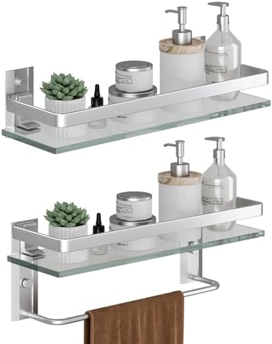 Danpoo Tempered Glass Towel Holder with Guardrails