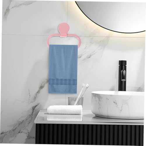 Housoutil 2pc Self-Adhesive Plastic Towel Rings Space-Efficient Rustic Bathroom Towel Holder