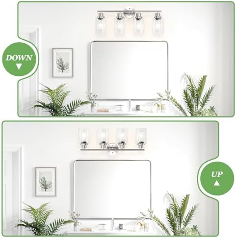 4-Light Brushed Nickel Vanity Light with Clear Glass Shade