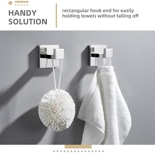 Angle Simple Towel Hooks 2 Pack Stainless Steel