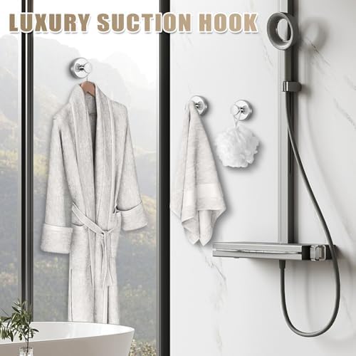 Sleek Suction Cup Hooks for Bathroom Kitchen Use