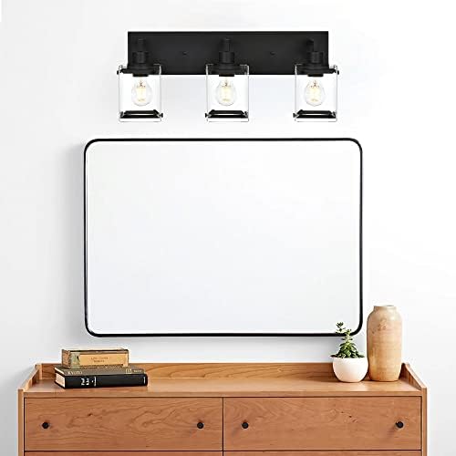 MACELCE 3-Light Bathroom Vanity Light Fixtures with Black Finish