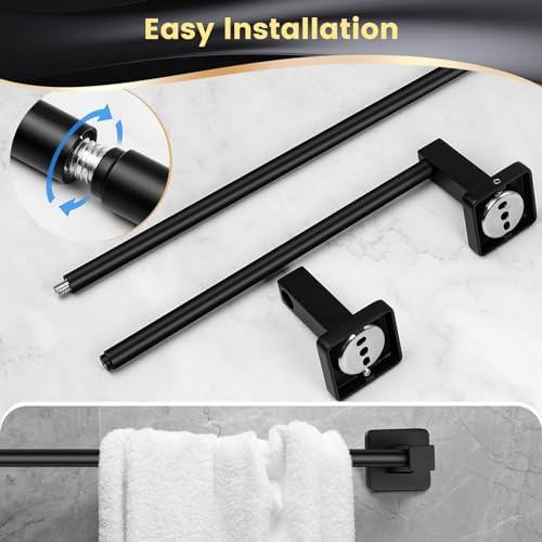 Sturdy Modern 2-Piece Bath Towel Bar for Home
