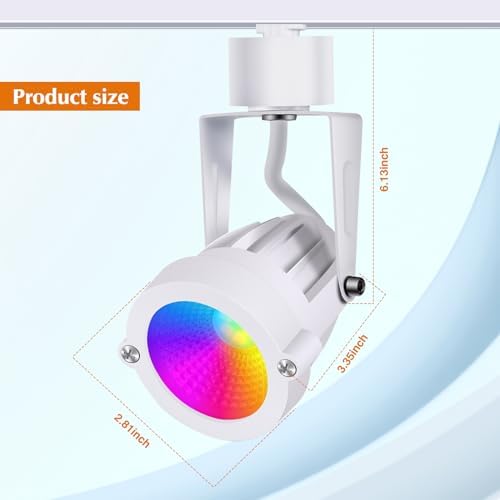 16-Color RGBW Track Lighting Heads Set White