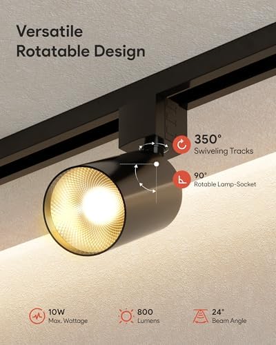 Track Lights Set of 6 for H-Track Compatible Ceiling