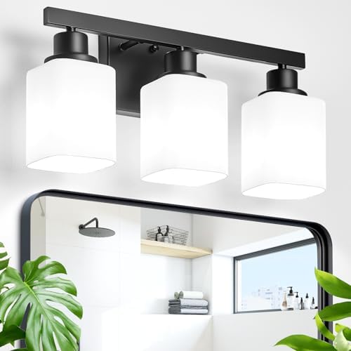 3-Light Bathroom Vanity Light Matte Black