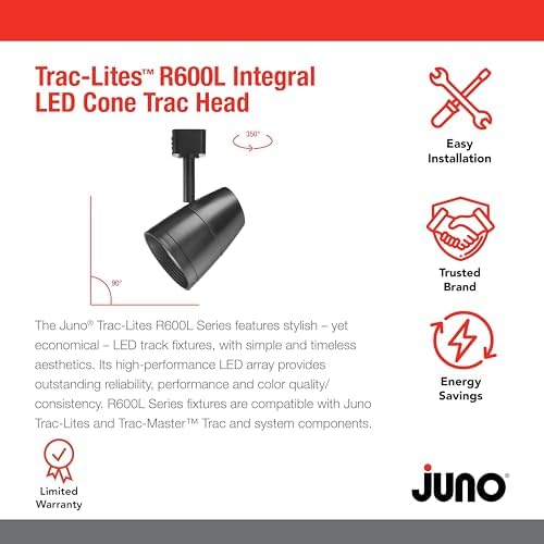 Juno Lighting R600L G2 Led Trac Head 9000 lumens 80 CRI Dimmable 120V