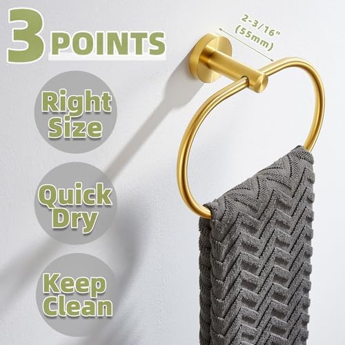 Stainless Steel Swivel Towel Holder with Brushed Gold Durable Bathroom Accessories