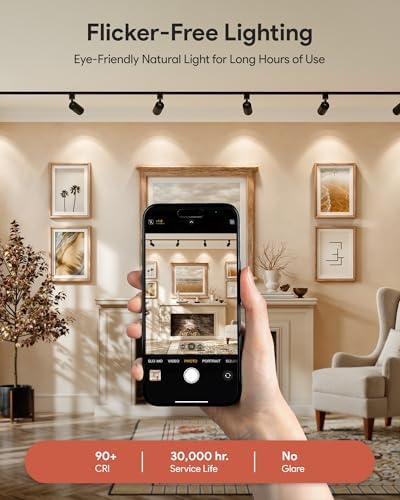 Track Lights Set of 6 for H-Track Compatible Ceiling